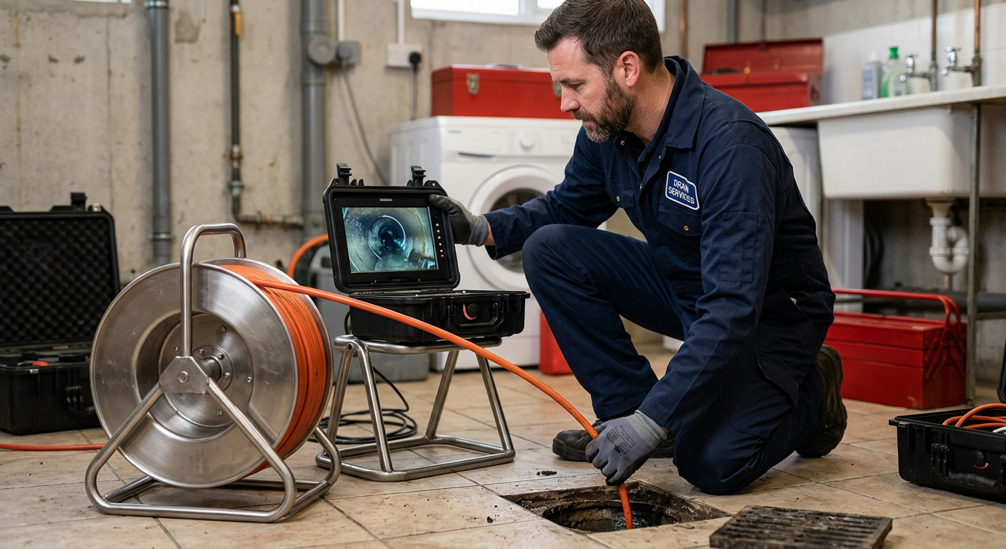 Inspection caméra endoscopique de canalisation à Cergy