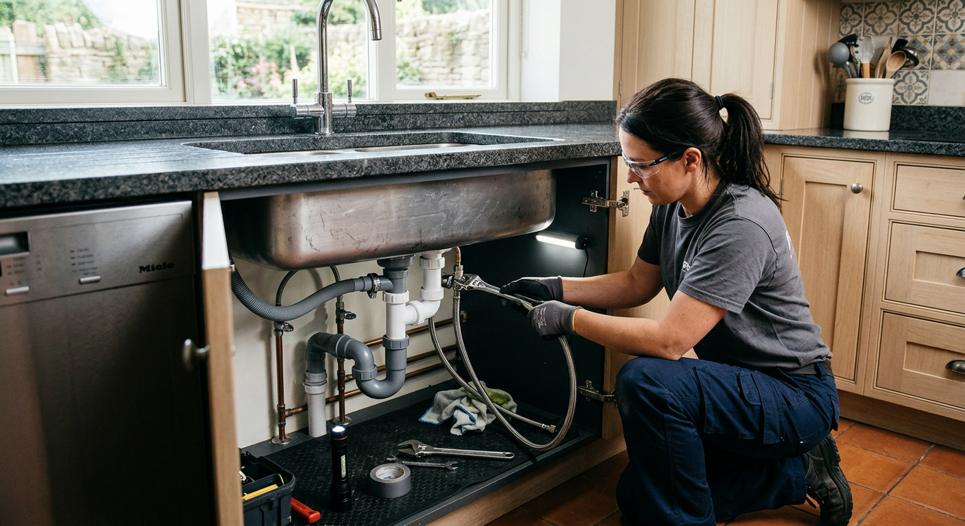 Installation plomberie cuisine avec pose d'évier à Cergy