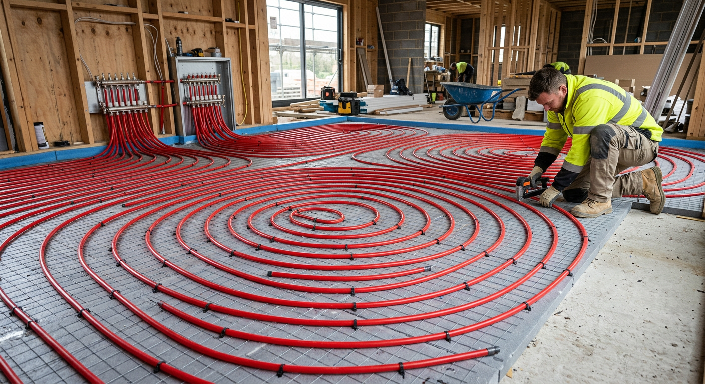 Installation de plancher chauffant hydraulique à Cergy 95