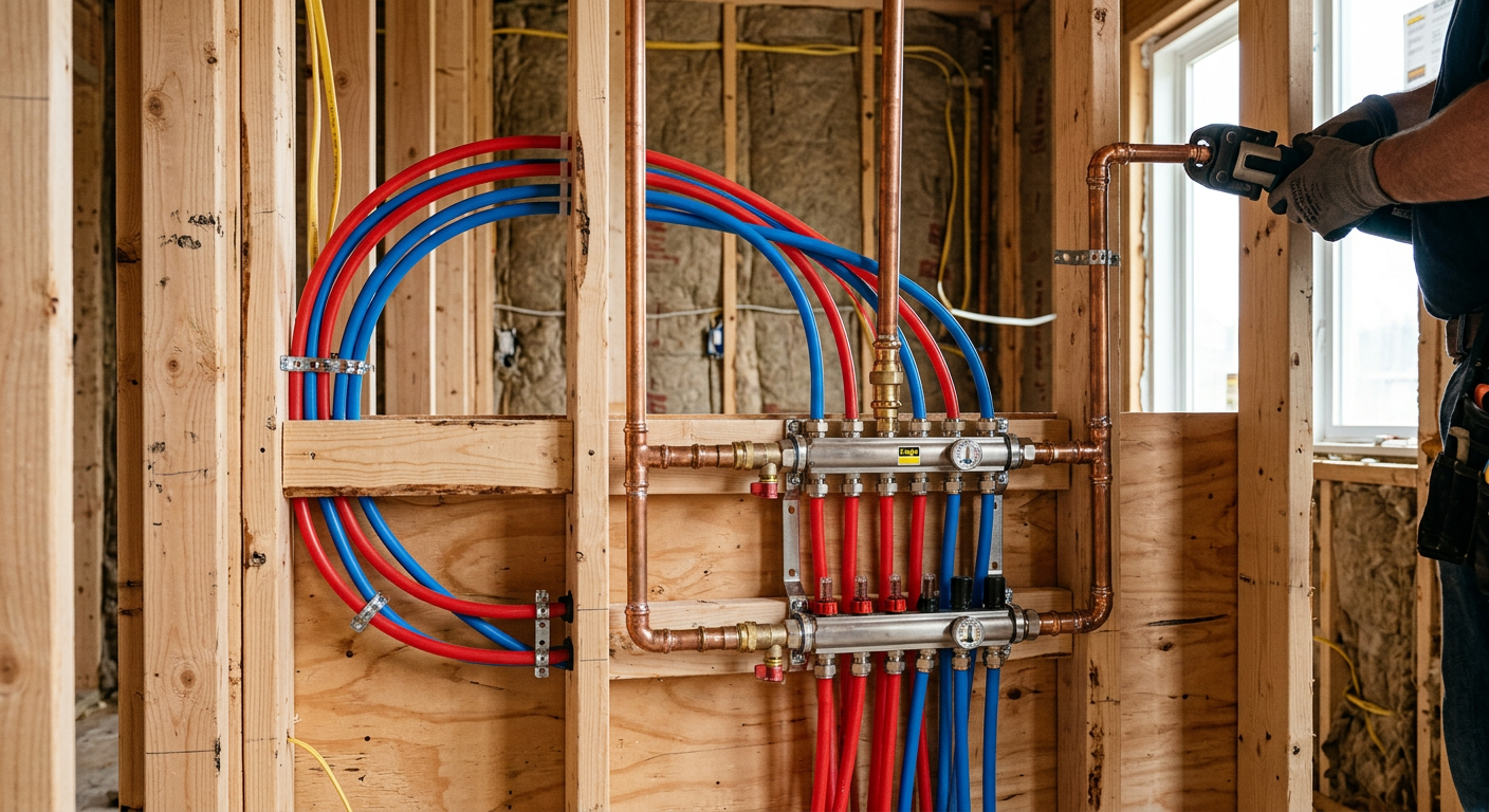 Création de réseau plomberie en cuivre et PER à Cergy 95